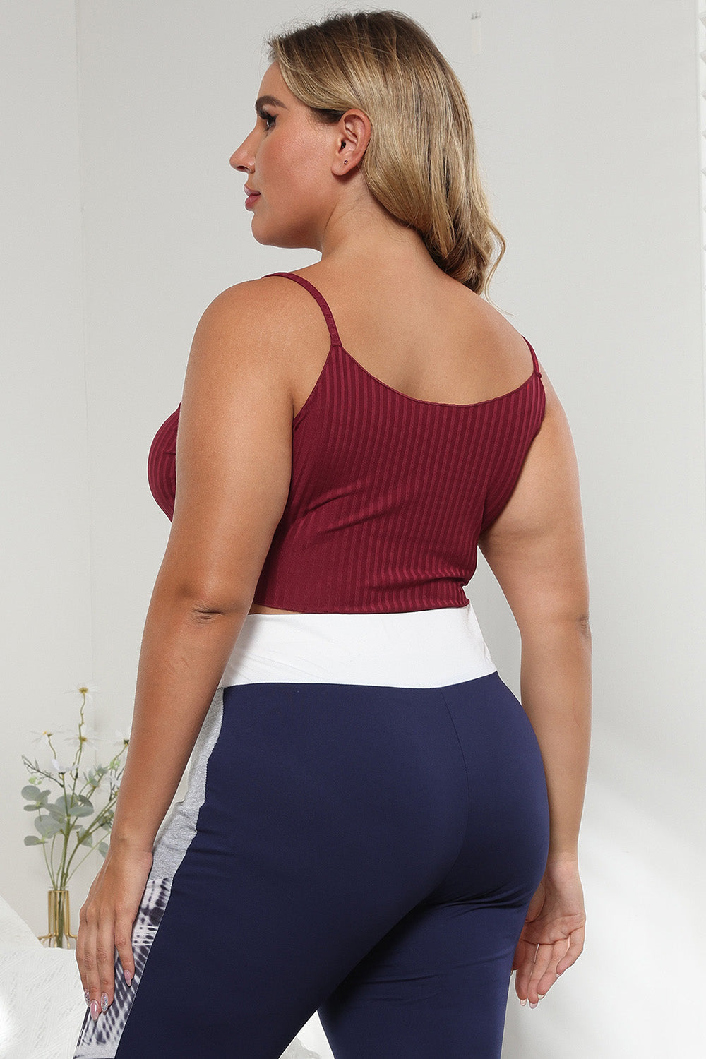 Plus Size Ribbed Spaghetti Strap Top